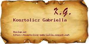 Kosztolicz Gabriella névjegykártya